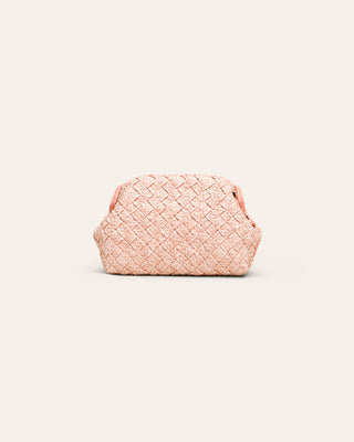 AIMEE Coral Haze Raffia Clutch