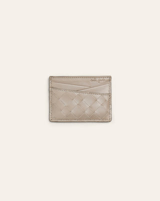 Cala Jade boba leather cardholder on a light beige background