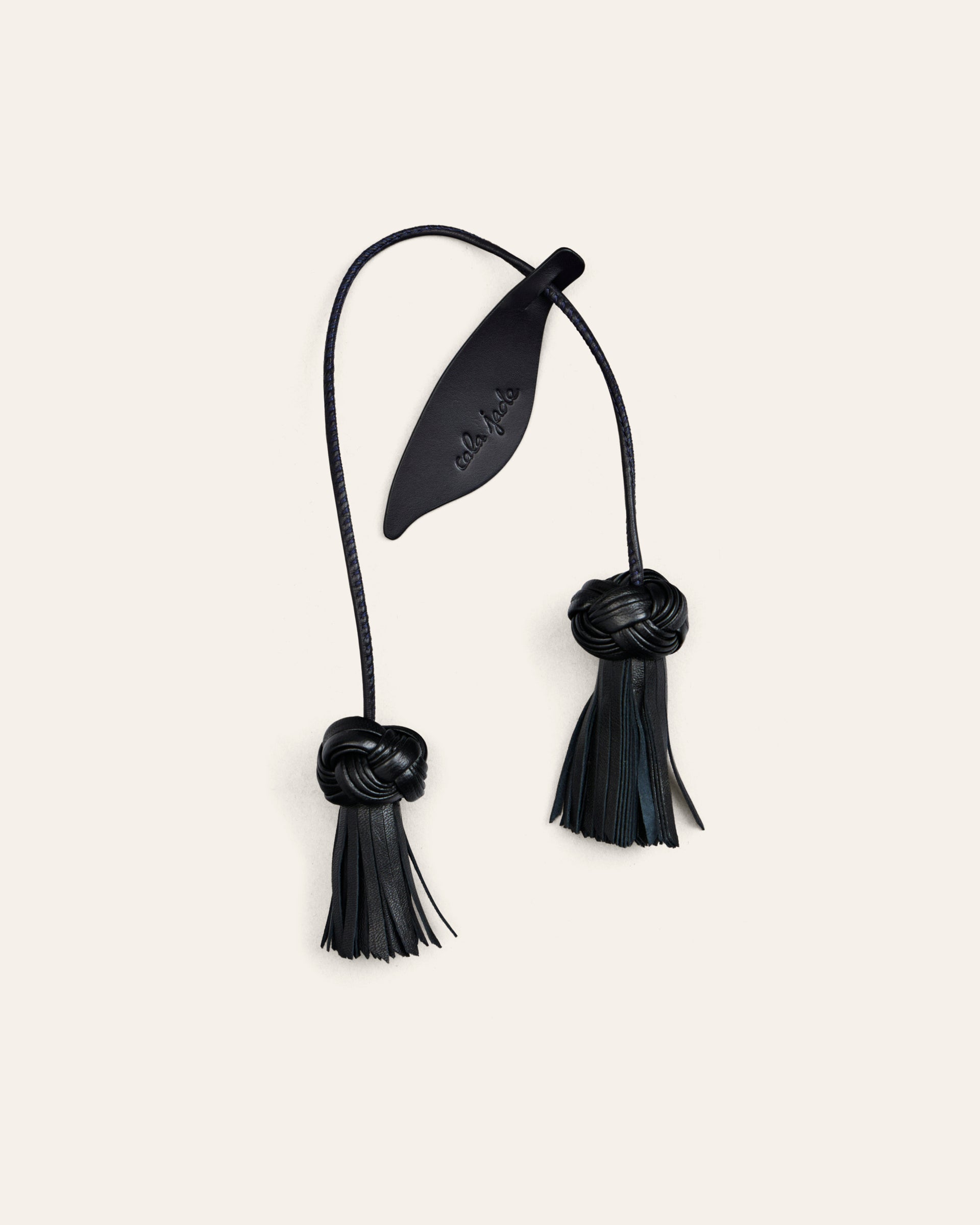 Cala Jade - Flower Duo bag charm - Black and Blue Navy