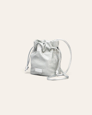 Cala Jade Jael silver beam drawstring bag on a white background
