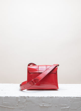 Cala Jade red patent cross-body bag