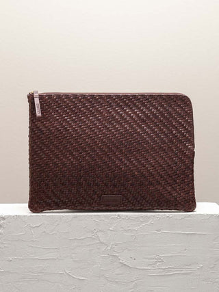 Cala Jade large brown leather pouch