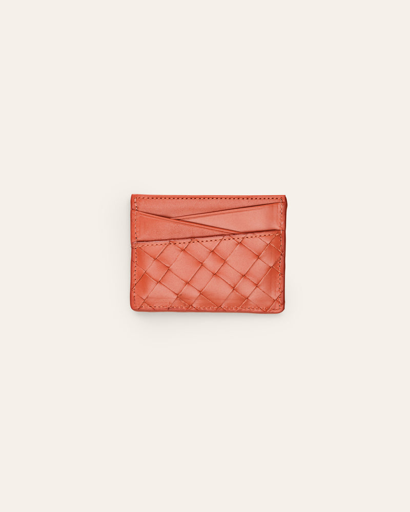 Cala Jade Henna red leather card case 