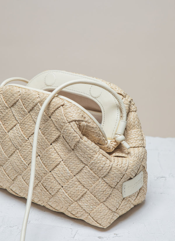 Cala Jade nature raffia clutch 2