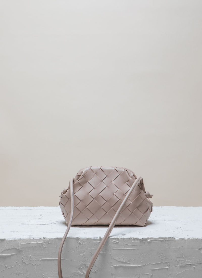 Cala Jade beige leather clutch