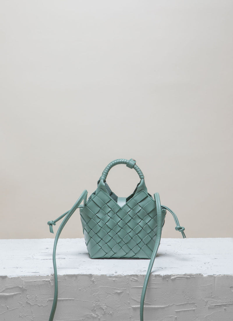 Cala Jade misu mini green leather cross-body bag