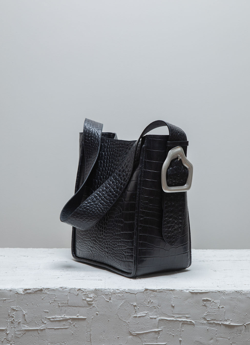 Cala Jade Masago black croco leather bag 1