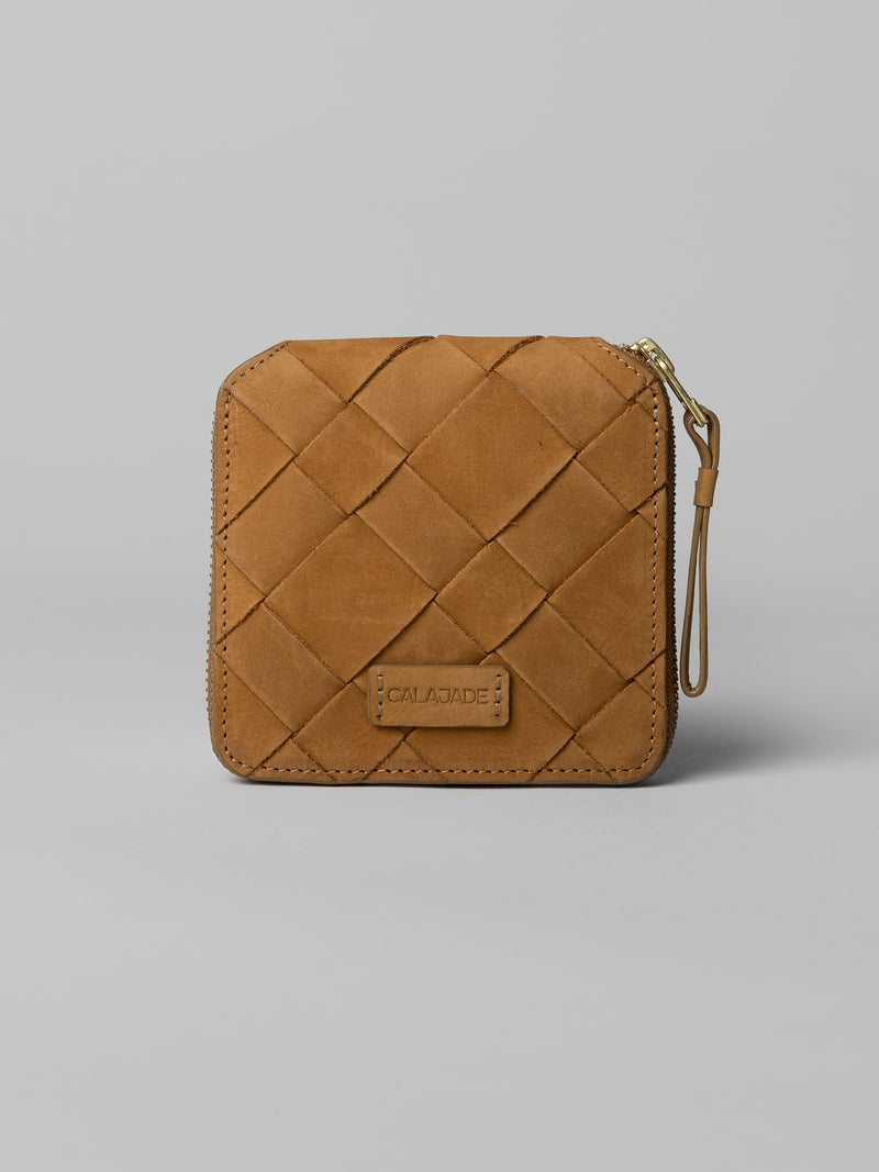 Cala Jade IGGI brown nubuck zip wallet