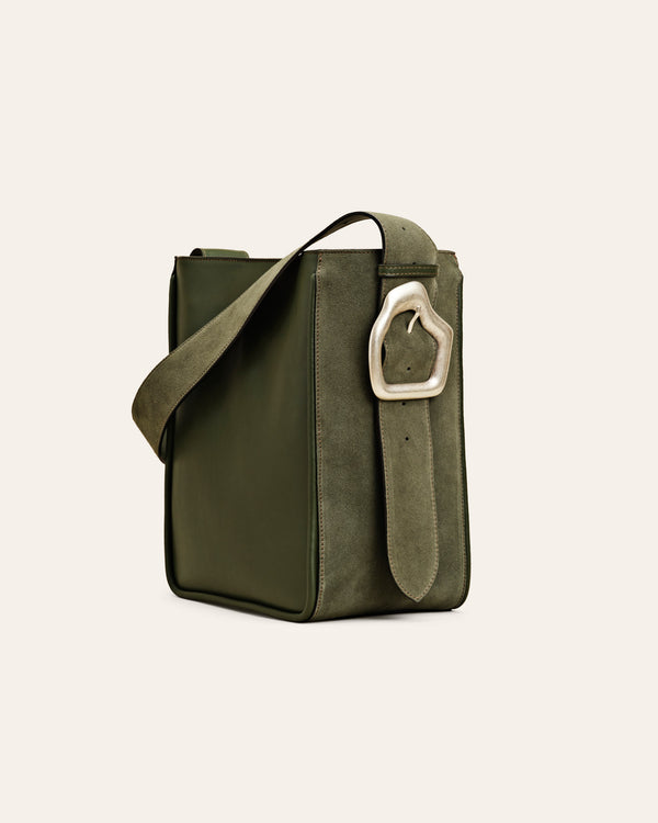 MASAGO Forest Green Suede Tote bag