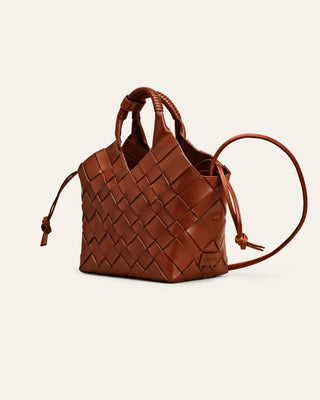 Cala Jade MISU Nutmeg brown mixed leather shoulder bag 2