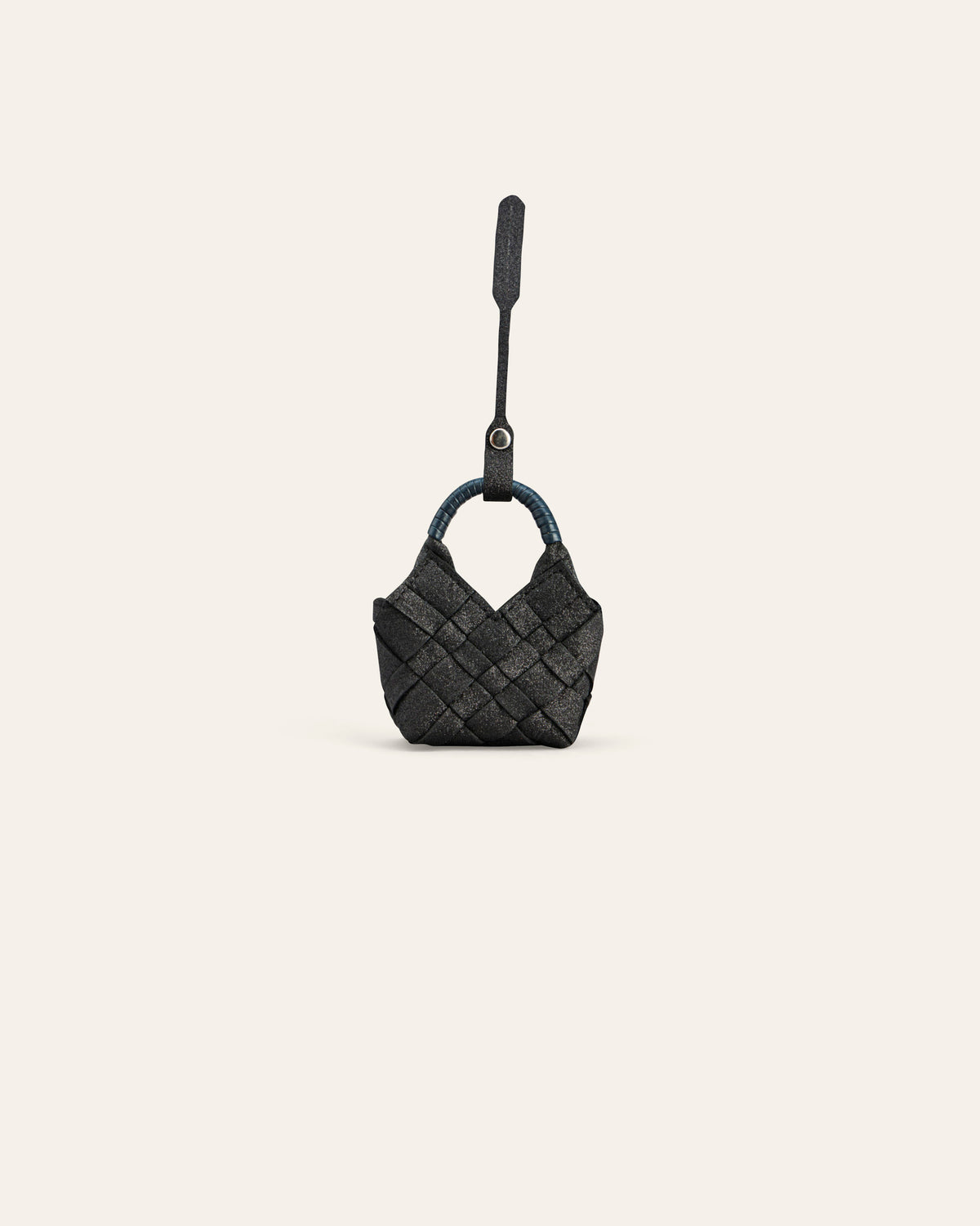 Cala Jade - Misu micro leather bag charm - Black Navy Beam