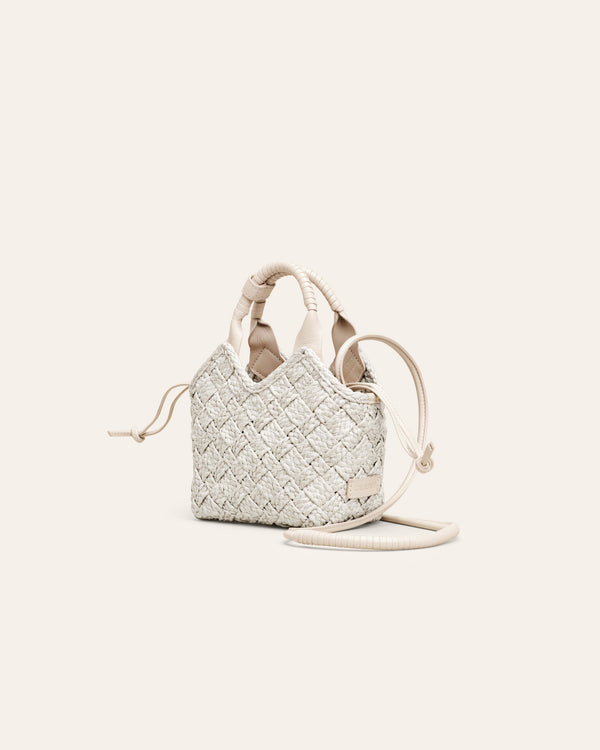 Cala Jade Misu Mini white raffia cross-body bag 2