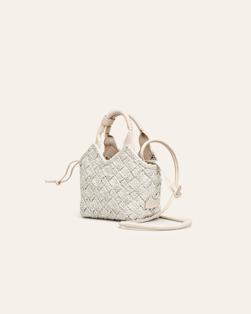 Cala Jade Misu Mini white raffia cross-body bag 2