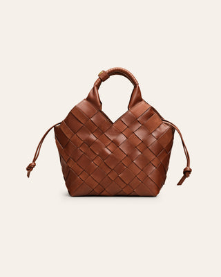 Cala Jade MISU Nutmeg brown mixed leather shoulder bag 1