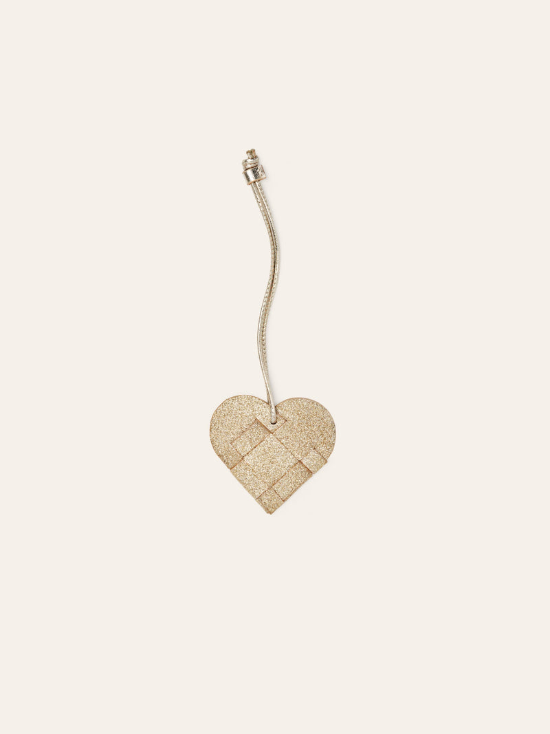 Misu leather heart charm gold