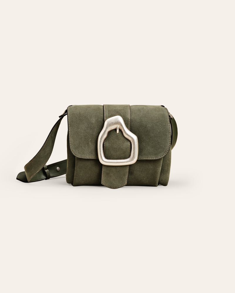 NAMI MINI Forest Green Suede Crossbody bag