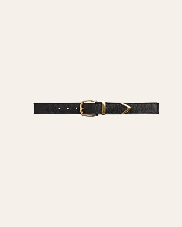 Cala Jade Nebel leather belt black gold