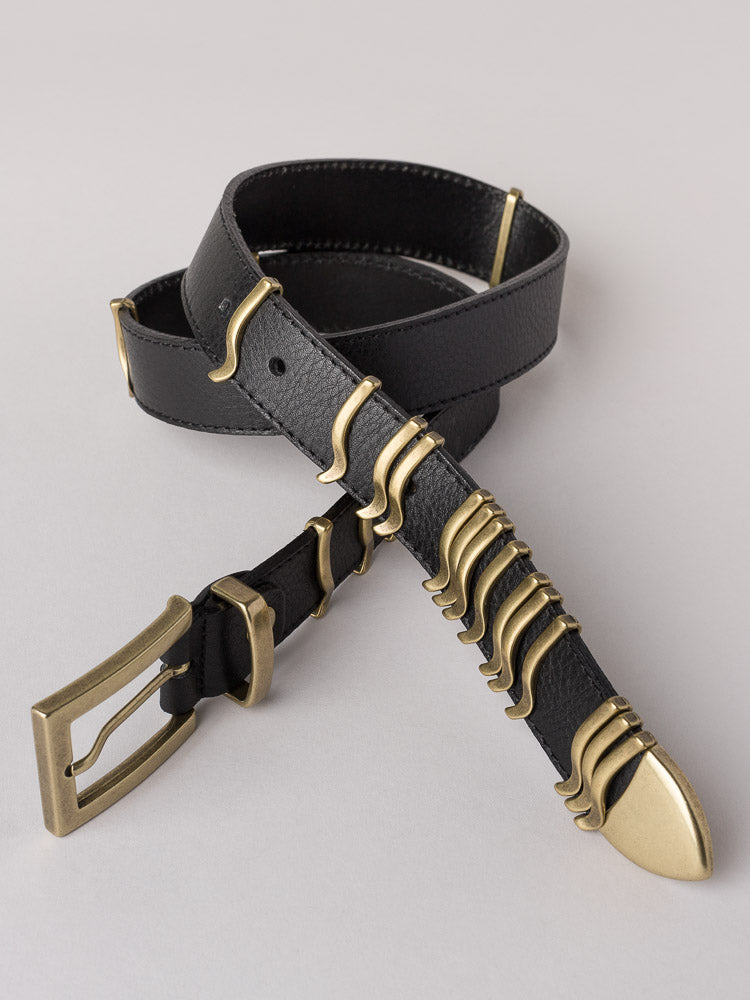 Cala Jade Rattle belt black gold