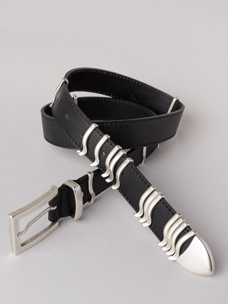 Cala Jade Rattle belt black silver