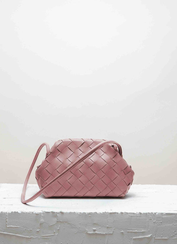 Cala Jade warm blush leather clutch