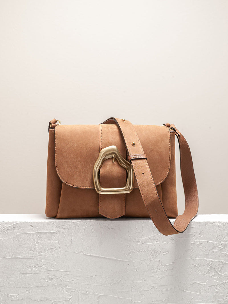 Cala Jade brown nubuck shoulder bag