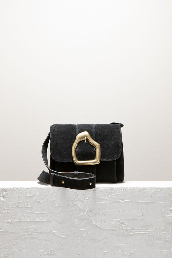 Cala Jade black suede cross body bag