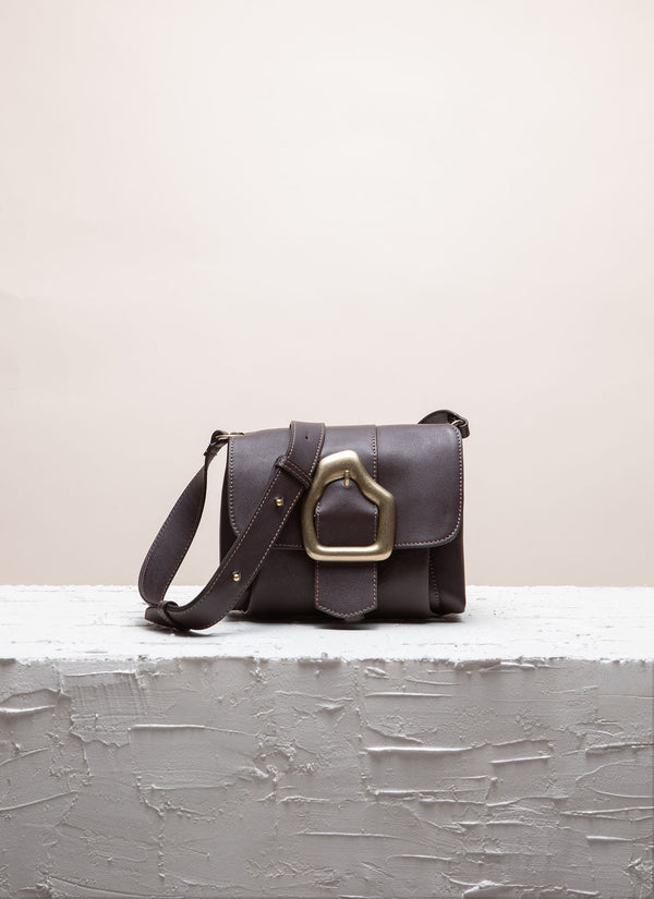 Cala Jade dark brown leather cross body bag