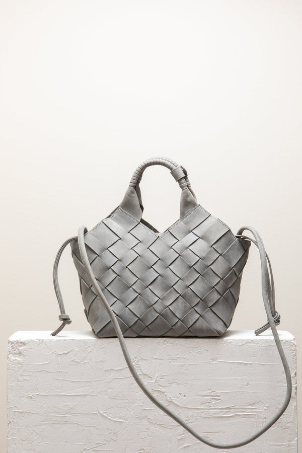 Cala Jade grey leather nubuck shoulder bag