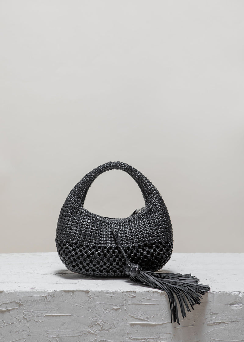 Cala Jade black mini baguette bag