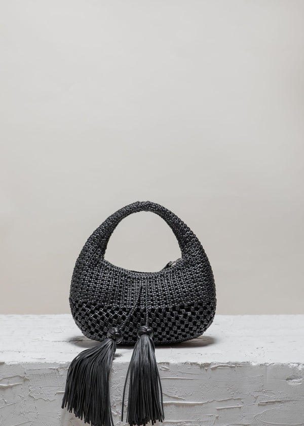 Cala Jade black mini baguette bag