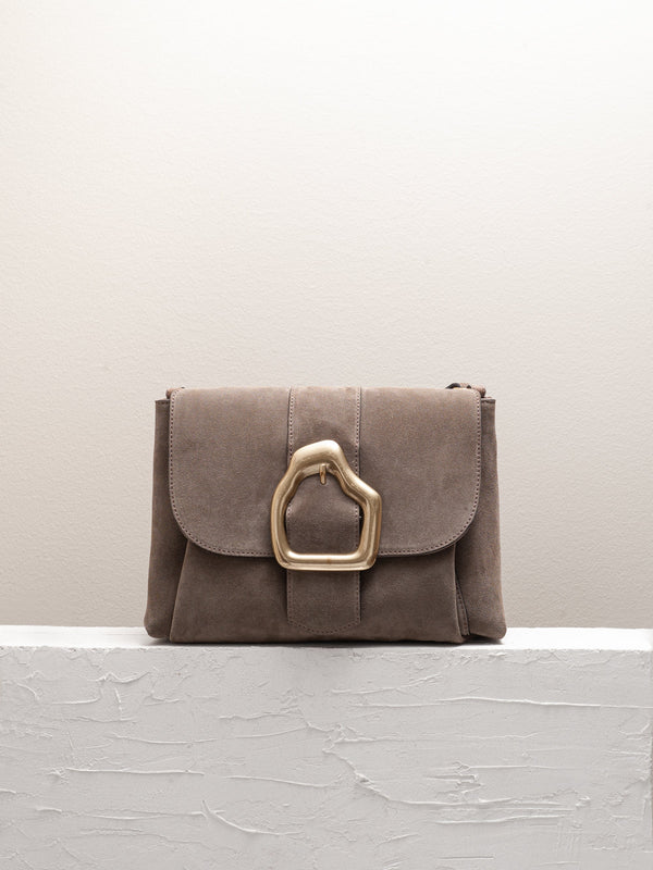 Cala Jade Nami shoulder bag in light brown with a gold buckle