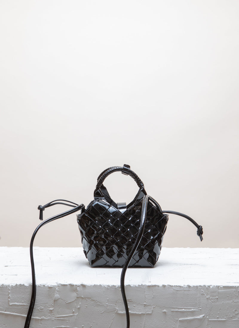 CalaJade Misu mini black patent cross-body bag