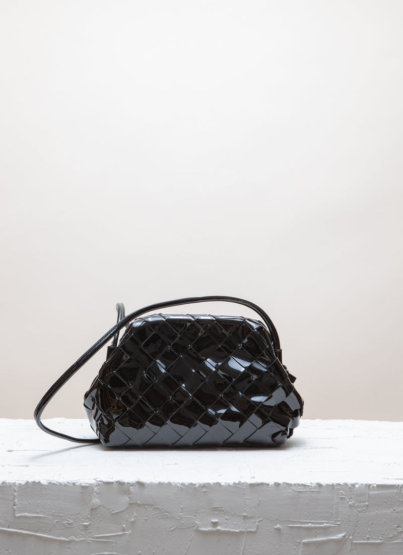 AIMEE Black Patent Clutch