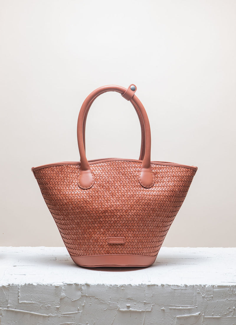 Cala Jade red leather tote bag 