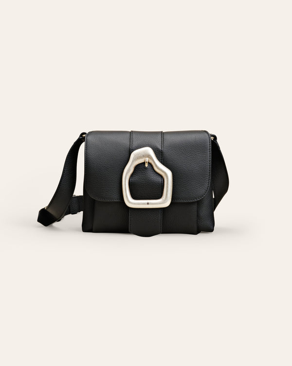 Cala Jade Nami Mini black leather shoulder bag