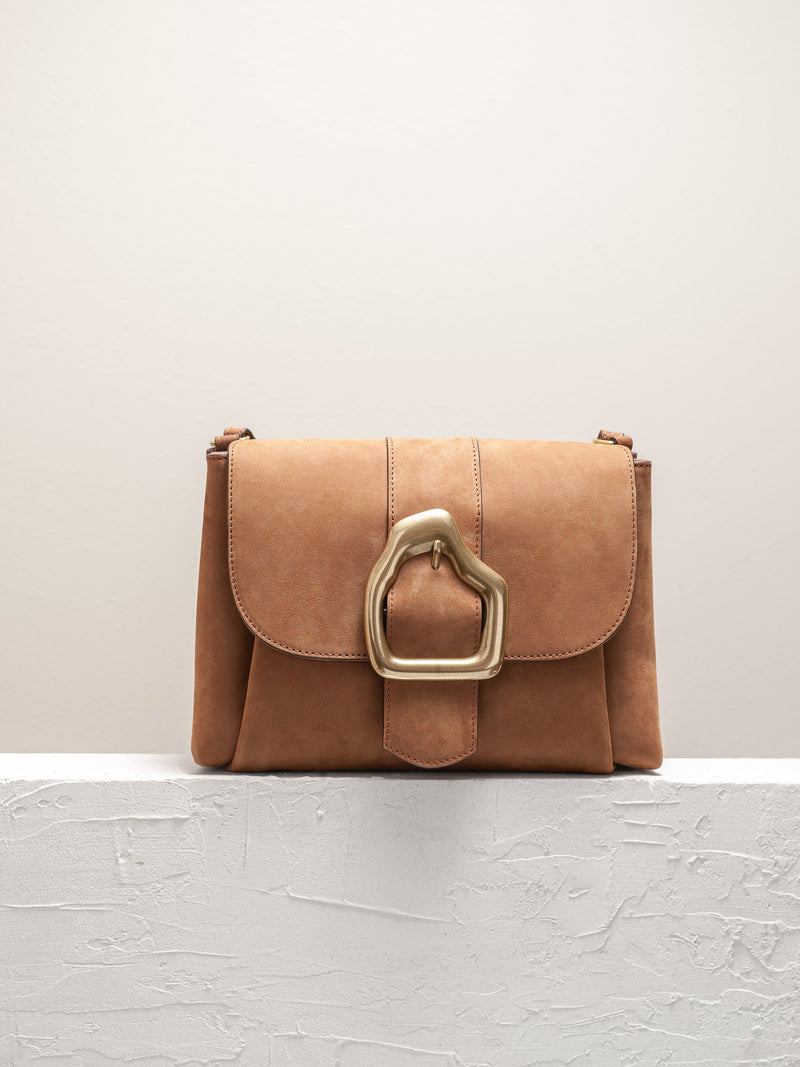 Cala Jade brown nubuck shoulder bag